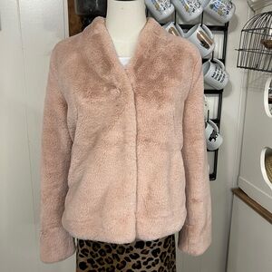 Women's Pink Faux Fur Jacket
